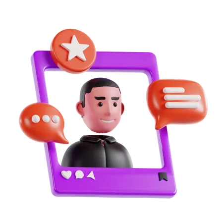 Social Media Influencer  3D Icon