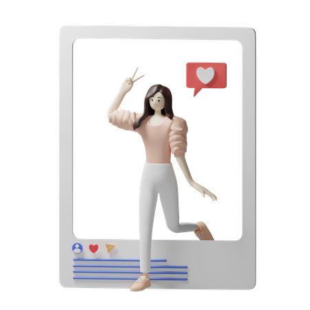 Social media Influencer  3D Illustration