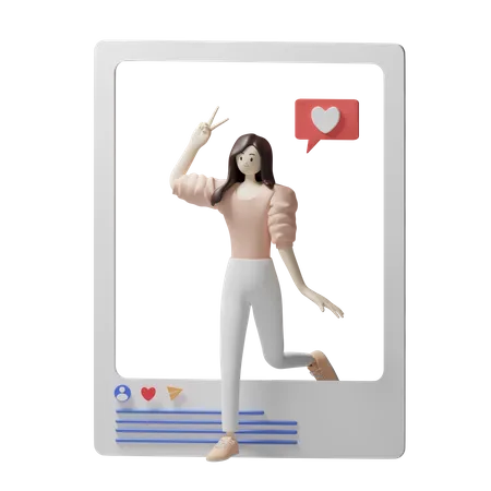 Social media Influencer  3D Illustration