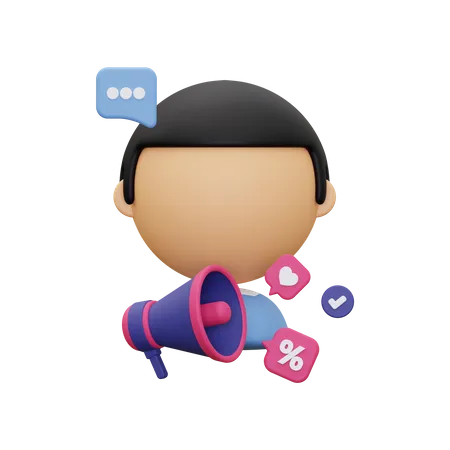 Social Media Influencer  3D Illustration