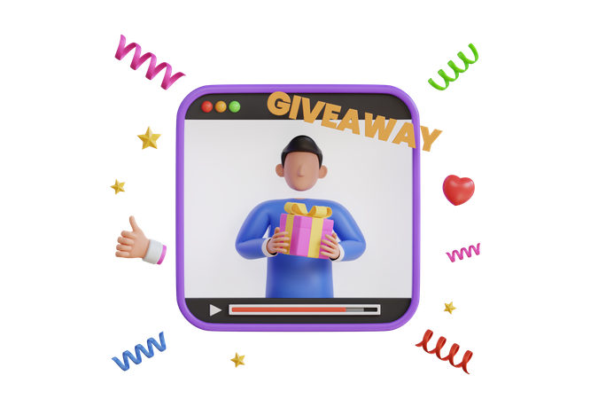 Social media influencer doing giveaways  3D Icon