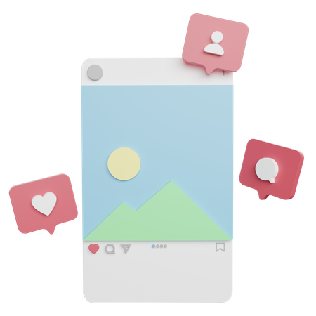 Social Media Interface  3D Icon