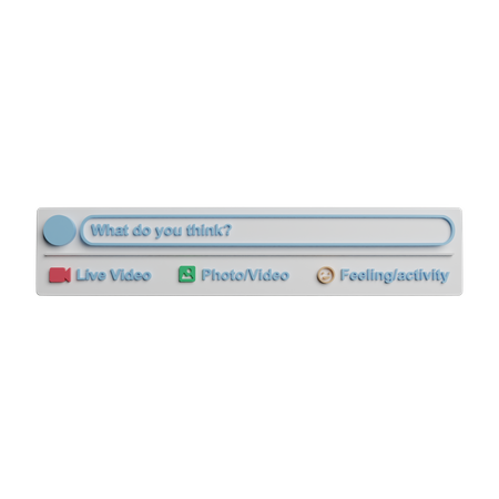 Social Media Interface  3D Icon