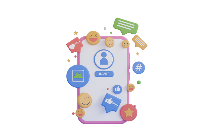 Social Media Konto  3D Icon
