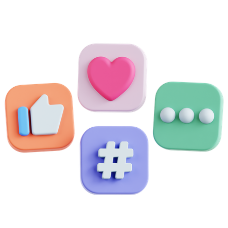 ソーシャルメディアいいね  3D Icon