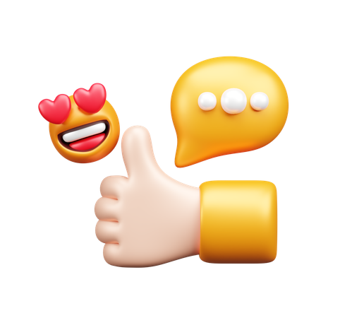 Social Media Like  3D Icon