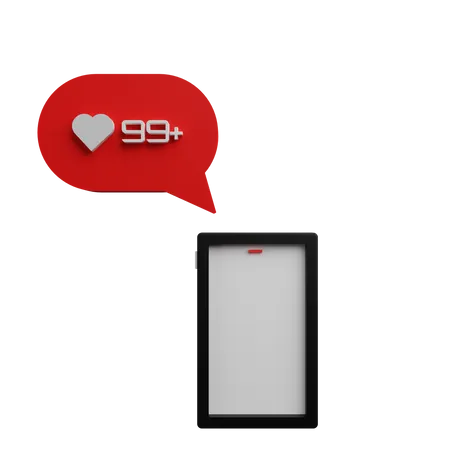 Social Media Like Notification  3D Icon