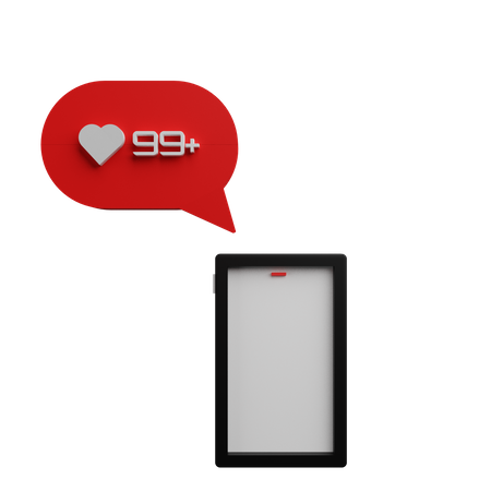 Social Media Like Notification  3D Icon