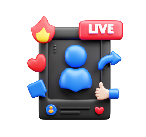 Social Media Live  3D Icon