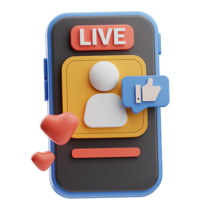 Social Media Live Streaming  3D Icon