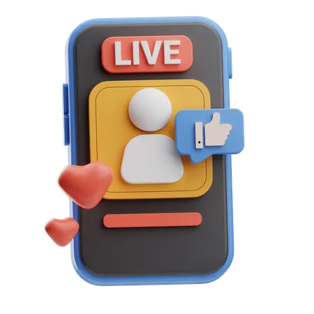Social Media Live Streaming  3D Icon
