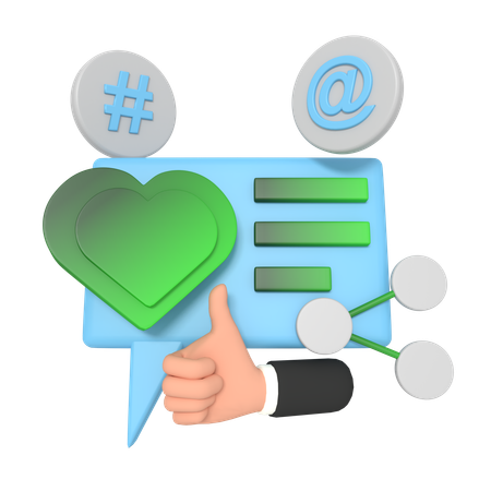 Social Media Love Chatting  3D Icon