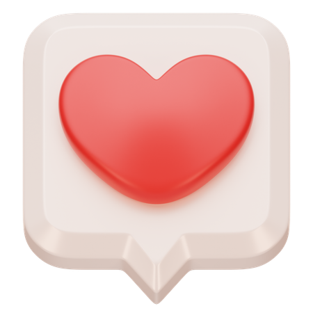 Social Media Love Notification  3D Icon