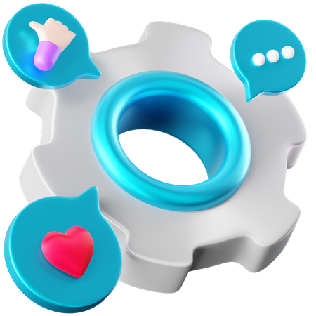 Social Media Management  3D Icon