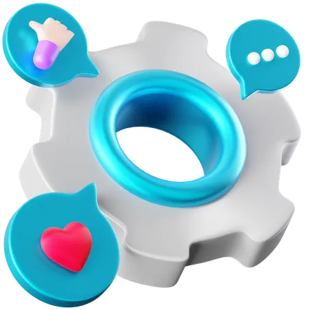 Social Media Management  3D Icon