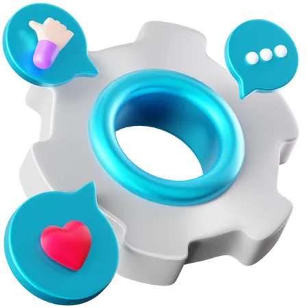 Social Media Management  3D Icon