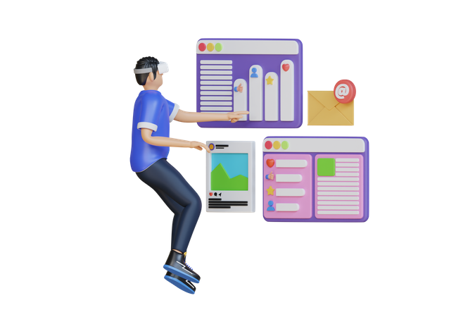 Social Media Manager  3D Illustration