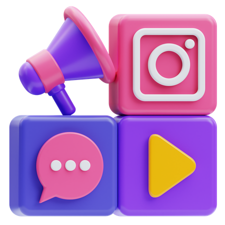 Social media marketing  3D Icon