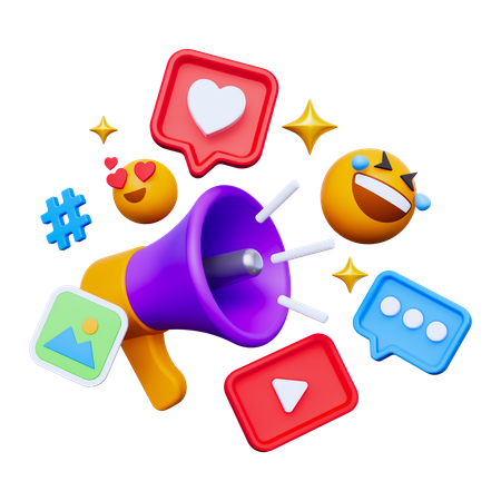 Social Media Marketing  3D Icon