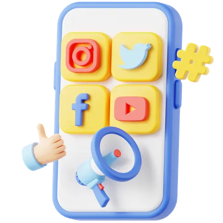Social Media Marketing 3 D Icon 3D Icon