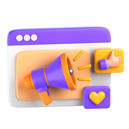 ソーシャルメディアマーケティング  3D Icon