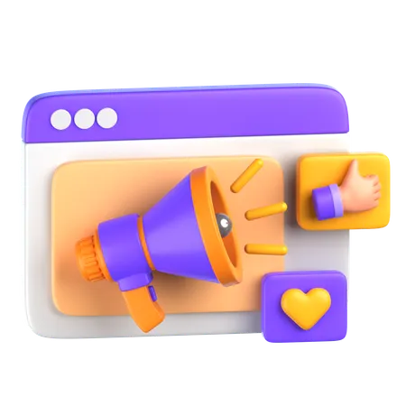 ソーシャルメディアマーケティング  3D Icon