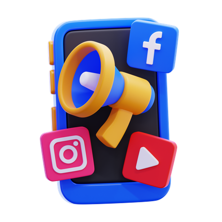 소셜 미디어 마케팅  3D Icon