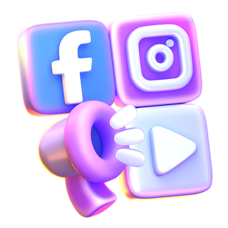 소셜 미디어 마케팅  3D Icon