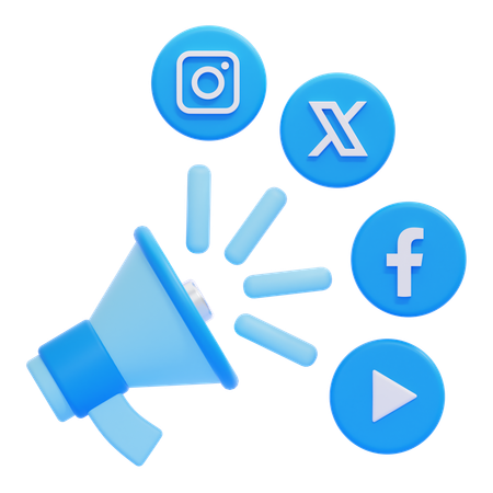 Social Media Marketing  3D Icon