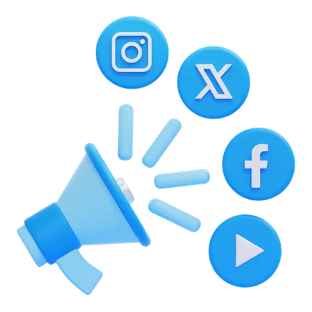 Social Media Marketing  3D Icon