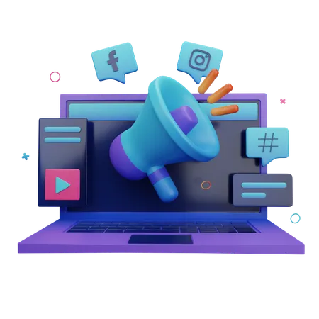Social Media Marketing  3D Icon