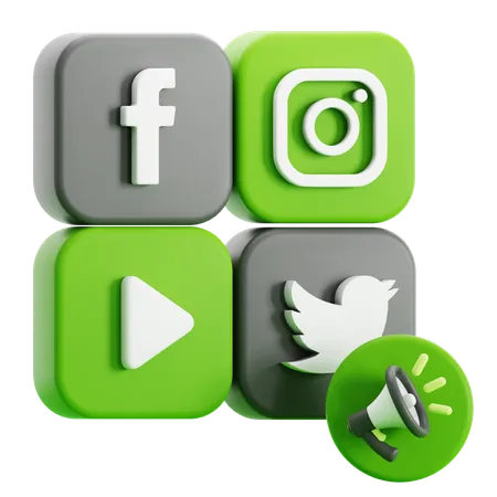 Social Media Marketing  3D Icon