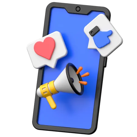 Social Media Marketing  3D Icon