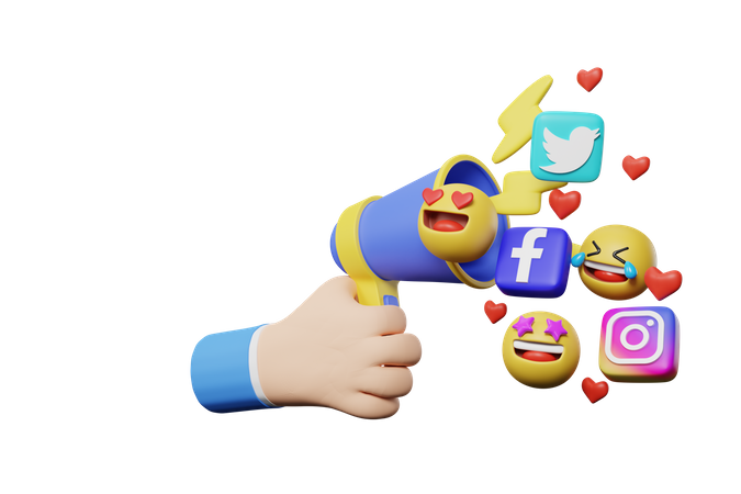 Social Media Marketing  3D Icon