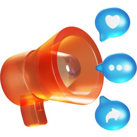 Social media marketing  3D Icon