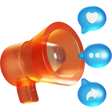 Social media marketing  3D Icon