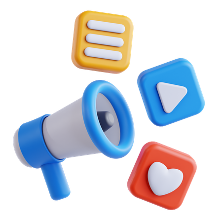 Social media marketing  3D Icon