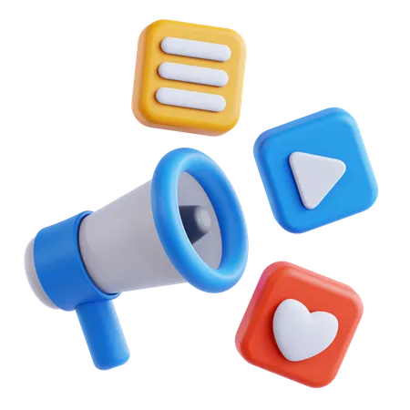 Social media marketing  3D Icon