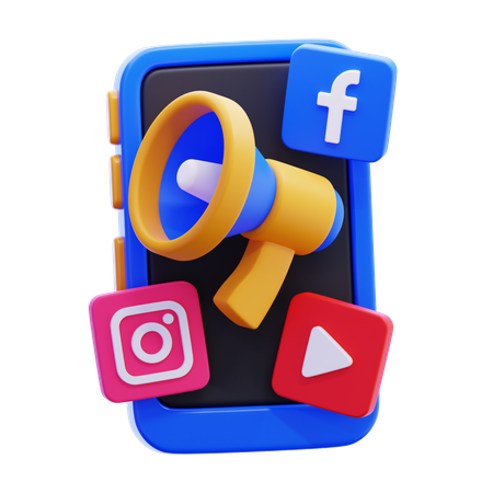 Social Media Marketing  3D Icon
