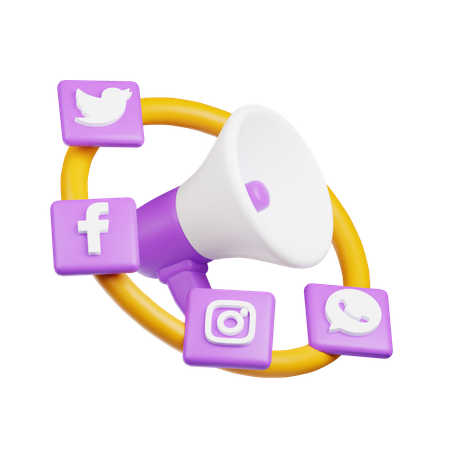 Social Media Marketing  3D Icon