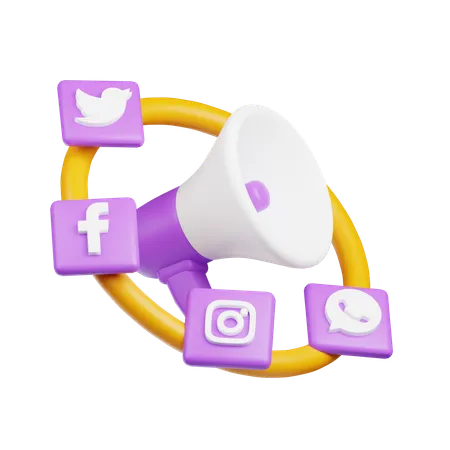 Social Media Marketing  3D Icon