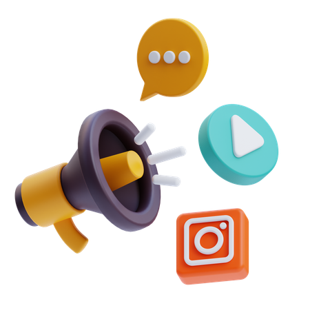 Social Media Marketing  3D Icon