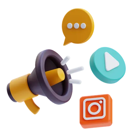 Social Media Marketing  3D Icon