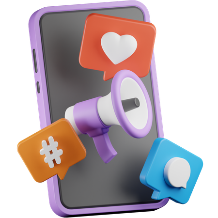 Social Media Marketing  3D Icon