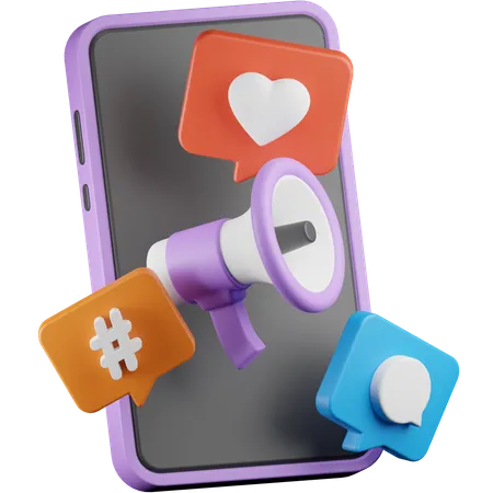 Social Media Marketing  3D Icon