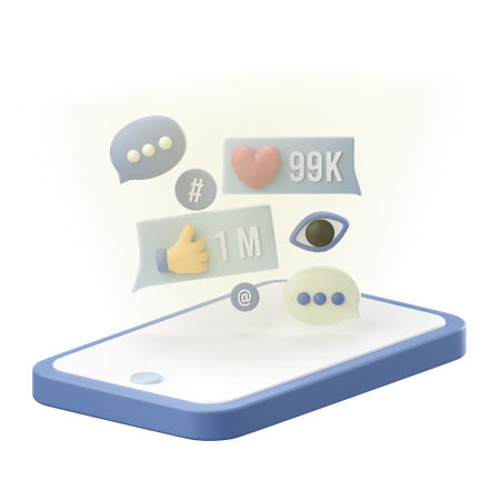 Social media marketing  3D Icon