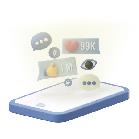 Social media marketing  3D Icon