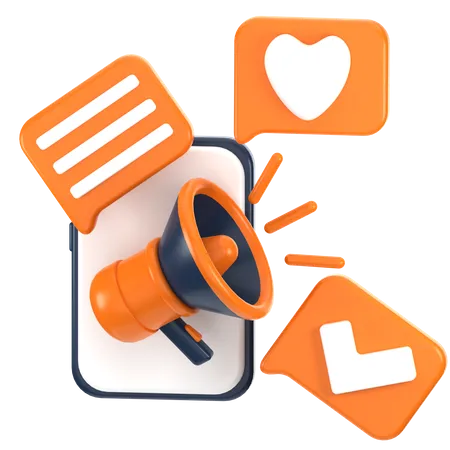 Social Media Marketing  3D Icon