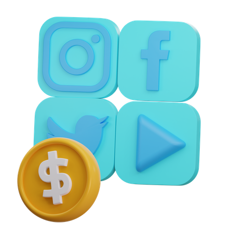 Social Media Marketing  3D Icon