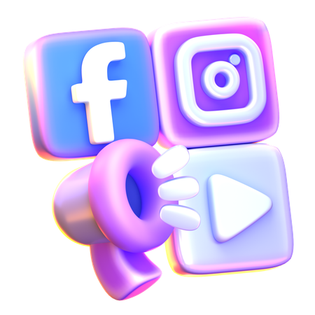 Social Media Marketing  3D Icon